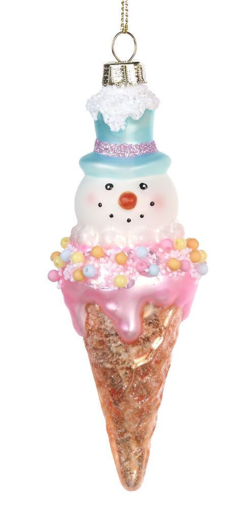 Kerstbal ice cream snowman