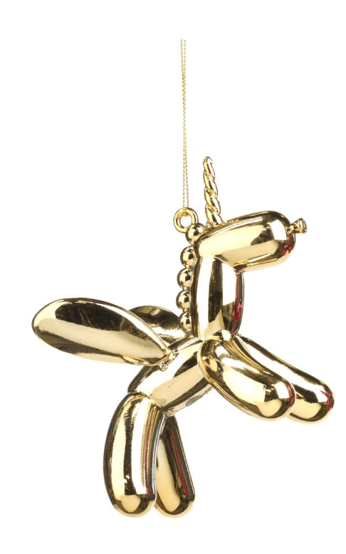 Kerstbal balloon unicorn goud