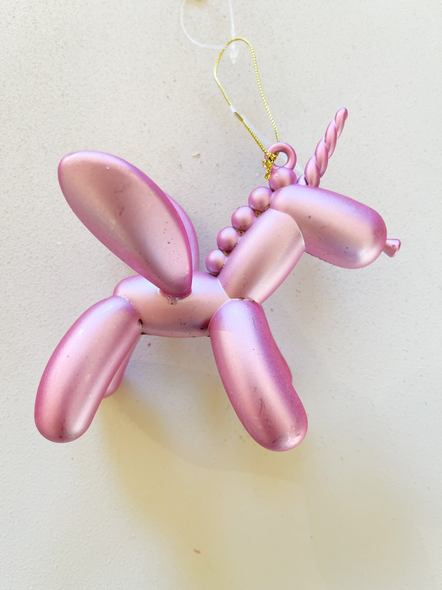 Kerstbal balloon unicorn roos