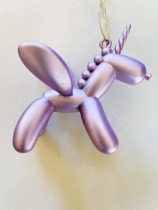 Kerstbal balloon unicorn lila