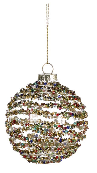 Kerstbal jewel stripe 2