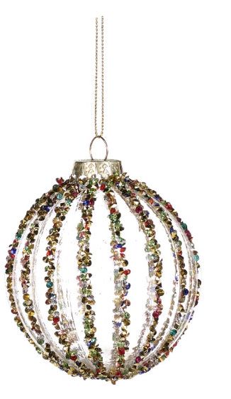 Kerstbal jewel stripe 3