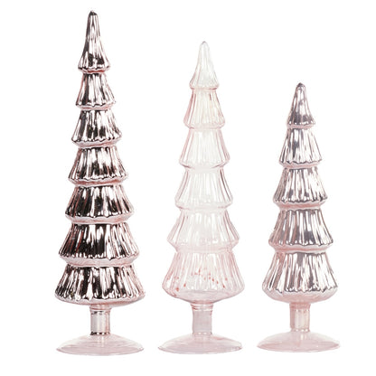 Kerstboom glas roos S