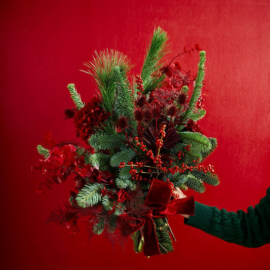 Kerstboeket Bordeaux-Rood